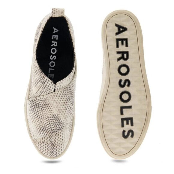 New AEROSOLES Brighton Sz 12 Casual Sneakers Loafers Snakeskin Flat Slip-on NWT - Picture 1 of 14